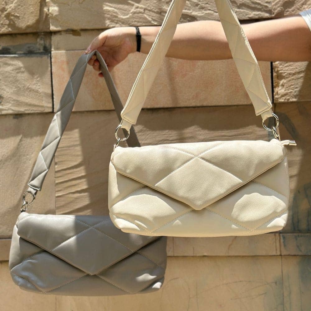 Grey leather handbag on sale sale